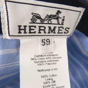 美品 エルメス デイヴィスアンクル デニム キャップ キャスケット インディゴ コットン サイズ59 帽子 コットンインディゴ 0790【中古】HERMES