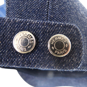 美品 エルメス デイヴィスアンクル デニム キャップ キャスケット インディゴ コットン サイズ59 帽子 コットンインディゴ 0790【中古】HERMES