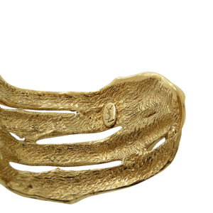 美品 イヴ サンローラン ヴィンテージ メタル ゴールド バングル ブレスレット アクセサリー 0815 【中古】 YVES SAINT LAURENT