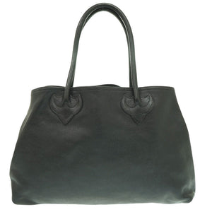美品 クロムハーツ BSフレア トートバッグ レザー シルバー925 ブラック 黒 0832【中古】CHROME HEARTS