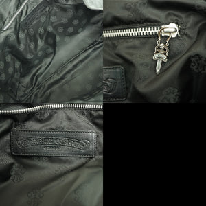 美品 クロムハーツ BSフレア トートバッグ レザー シルバー925 ブラック 黒 0832【中古】CHROME HEARTS