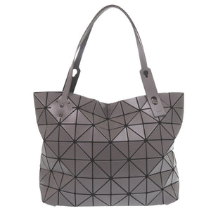 美品 イッセイミヤケ バオバオ ロックマット PVC/ポリエステル チャコールグレー ハンドバッグ 0836【中古】ISSEY MIYAKE