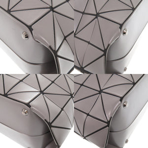 美品 イッセイミヤケ バオバオ ロックマット PVC/ポリエステル チャコールグレー ハンドバッグ 0836【中古】ISSEY MIYAKE