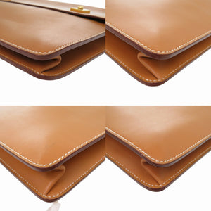 エルメス ダニューブ 38 シャモニー ナチュラル ブリーフケース 〇V ピアノ ヴィンテージ ビジネスバッグ 0842【中古】HERMES