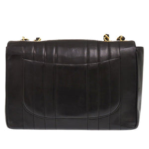 シャネル マドモアゼル デカマトラッセ ココマーク ラムスキン ブラック ショルダーバッグ 黒 0876【中古】CHANEL