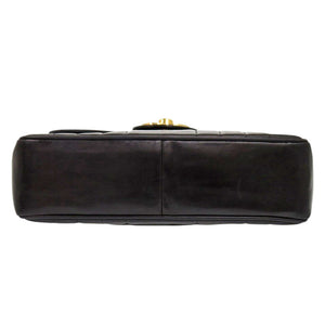 シャネル マドモアゼル デカマトラッセ ココマーク ラムスキン ブラック ショルダーバッグ 黒 0876【中古】CHANEL