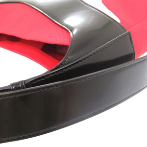 美品 サルヴァトーレフェラガモ カットアウト ショルダーバッグ カーフ ブラック レッド 0924【中古】Salvatore Ferragamo