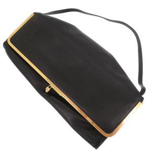 美品 ジルサンダー Goji ゴジー レザーショルダーバッグ がま口 レザー ブラック 黒 0927【中古】JIL SANDER