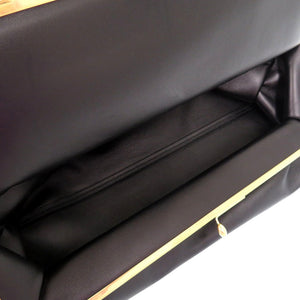 美品 ジルサンダー Goji ゴジー レザーショルダーバッグ がま口 レザー ブラック 黒 0927【中古】JIL SANDER