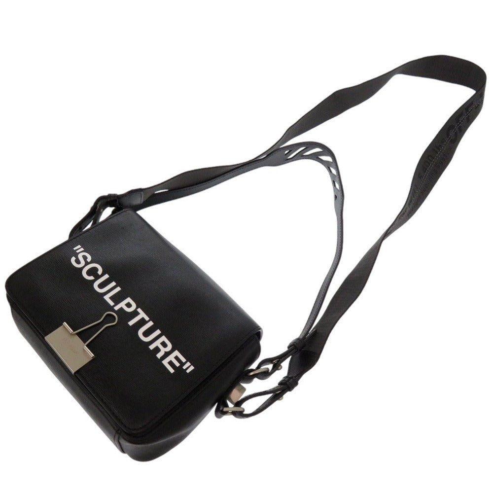 美品 オフホワイト SCULPTURE FLAP 2WAY ショルダーバッグ OWNA011S19423069 レザー ブラック 0928【中古】OFF-WHITE