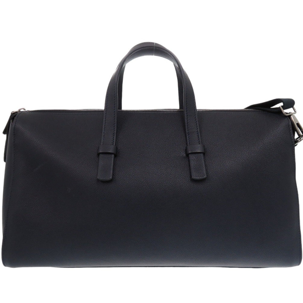 美品 ジョルジオアルマーニ 2way カーフレザー ネイビー ボストンバッグ 紺 0931【中古】GIORGIO ARMANI