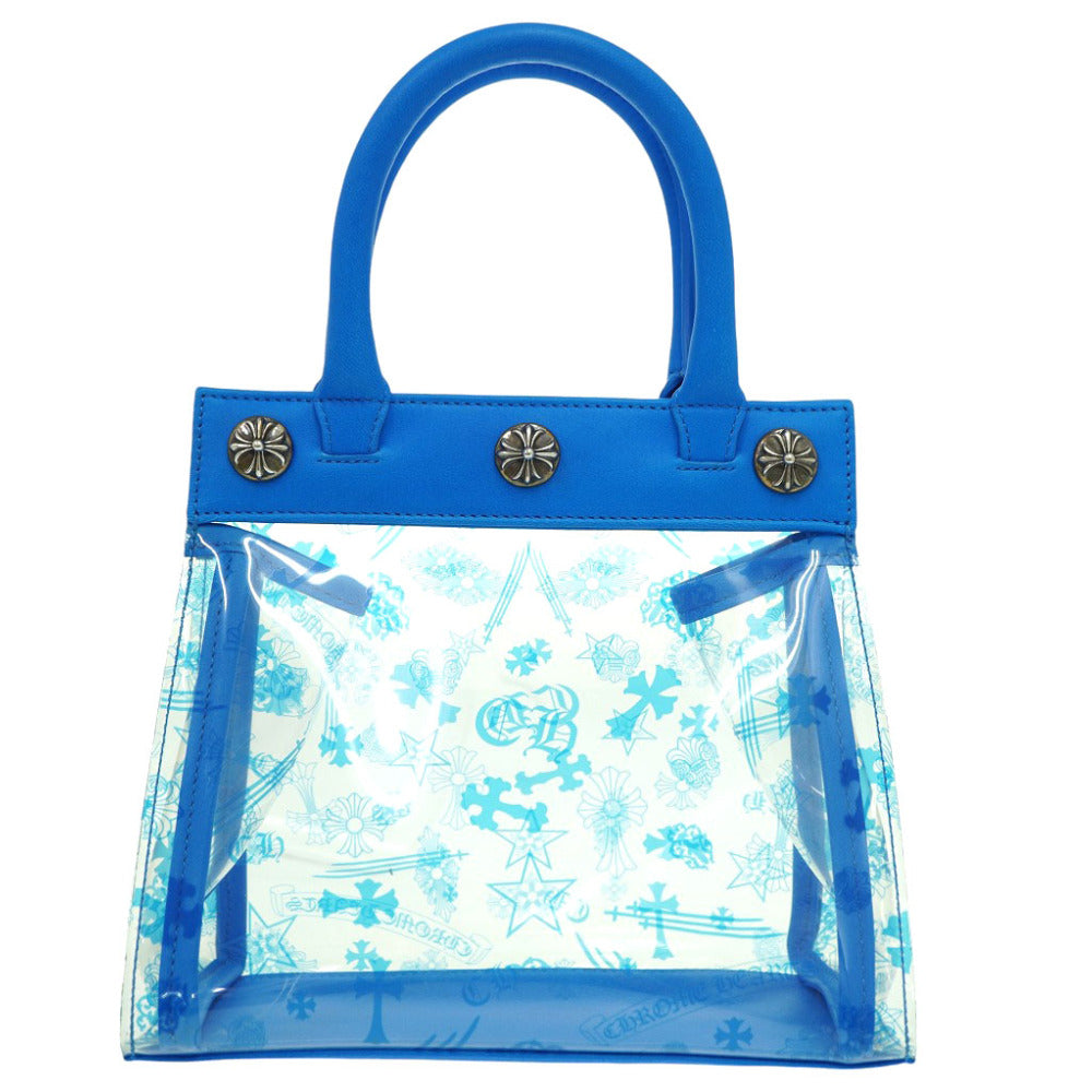美品 クロムハーツ ドリューミニ トートバッグ ビニール/レザー/シルバー925 ブルー 青 0969【中古】CHROME HEARTS