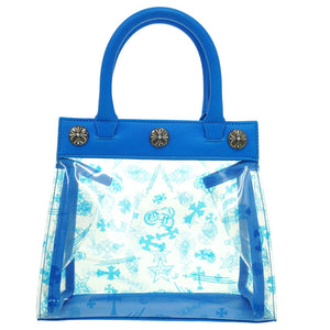 美品 クロムハーツ ドリューミニ トートバッグ ビニール/レザー/シルバー925 ブルー 青 0969【中古】CHROME HEARTS