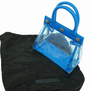 美品 クロムハーツ ドリューミニ トートバッグ ビニール/レザー/シルバー925 ブルー 青 0969【中古】CHROME HEARTS