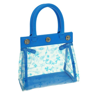 美品 クロムハーツ ドリューミニ トートバッグ ビニール/レザー/シルバー925 ブルー 青 0969【中古】CHROME HEARTS