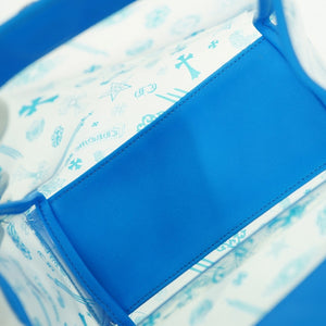 美品 クロムハーツ ドリューミニ トートバッグ ビニール/レザー/シルバー925 ブルー 青 0969【中古】CHROME HEARTS