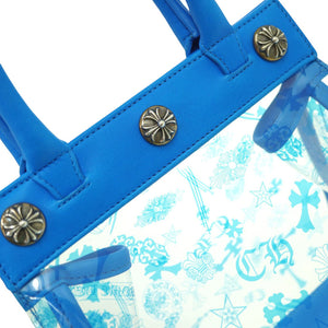 美品 クロムハーツ ドリューミニ トートバッグ ビニール/レザー/シルバー925 ブルー 青 0969【中古】CHROME HEARTS