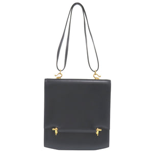 エルメス カマルグ ボックスカーフ ネイビー 〇U刻印 ショルダーバッグ 紺 ヴィンテージ 0985【中古】HERMES