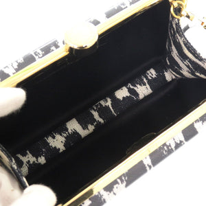 美品 ステラマッカートニー レオパード柄 2WAY ショルダーバッグ クラッチバッグ アニマル柄 プラスチック ブラック 1037【中古】Stella McCartney