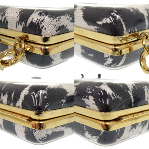 美品 ステラマッカートニー レオパード柄 2WAY ショルダーバッグ クラッチバッグ アニマル柄 プラスチック ブラック 1037【中古】Stella McCartney