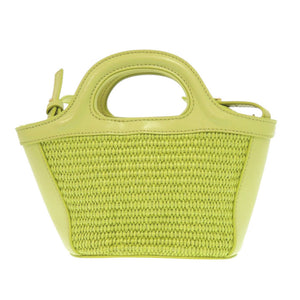 新品同様 マルニ TROPICALIA Micro レザー/コットン ライトグリーン 2wayハンドバッグ 1038【中古】MARNI