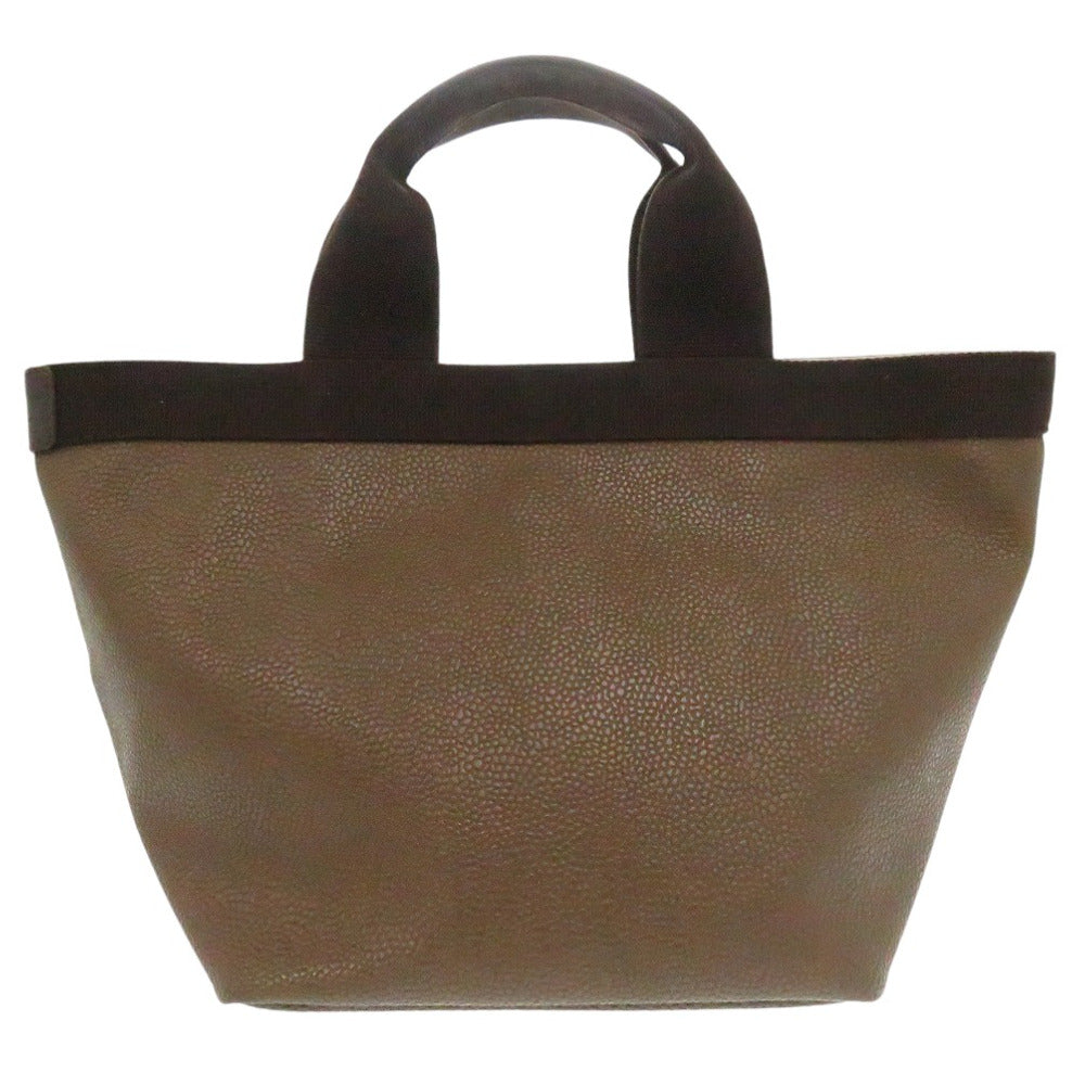 美品 エルベ シャプリエ 707GP リュクス舟型 レザー/キャンバス ブラウン ハンドバッグ 茶 1041【中古】Herve Chapelier