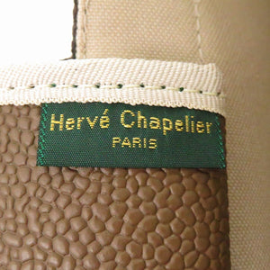美品 エルベ シャプリエ 707GP リュクス舟型 レザー/キャンバス ブラウン ハンドバッグ 茶 1041【中古】Herve Chapelier