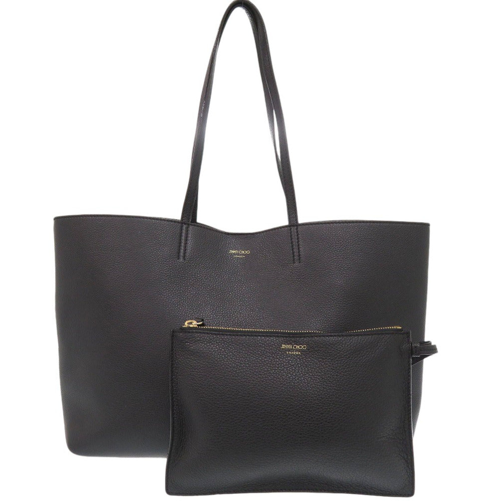 美品 ジミーチュウ ナイントゥーファイブ EW NINE2FIVE トートバッグ レザー ブラック 1070【中古】JIMMY CHOO