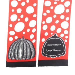 美品 ルイヴィトン LV×YK バンドー・インフィニティドット 草間彌生 シルク レッド ホワイト ブラック スカーフ 1074【中古】LOUIS VUITTON