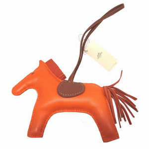 新品同様 エルメス ロデオチャームMM アニューミロ オレンジ ブリック フォーブ バッグチャーム キーホルダー 1079【中古】HERMES