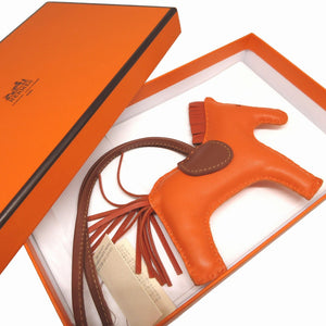 新品同様 エルメス ロデオチャームMM アニューミロ オレンジ ブリック フォーブ バッグチャーム キーホルダー 1079【中古】HERMES