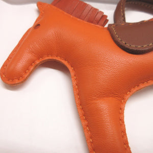 新品同様 エルメス ロデオチャームMM アニューミロ オレンジ ブリック フォーブ バッグチャーム キーホルダー 1079【中古】HERMES