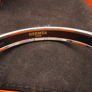 新品同様 エルメス エマイユPM メタル P刻印(2012年製) シルバー 水色 ブレスレット 1097【中古】HERMES