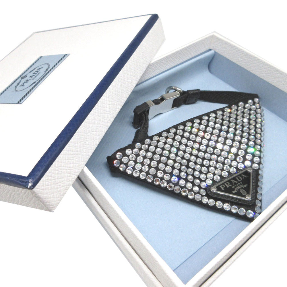 新品同様 プラダ 2YC011 ペット Sサイズ レーヨン サテン ブラック 黒 首輪 1099【中古】PRADA