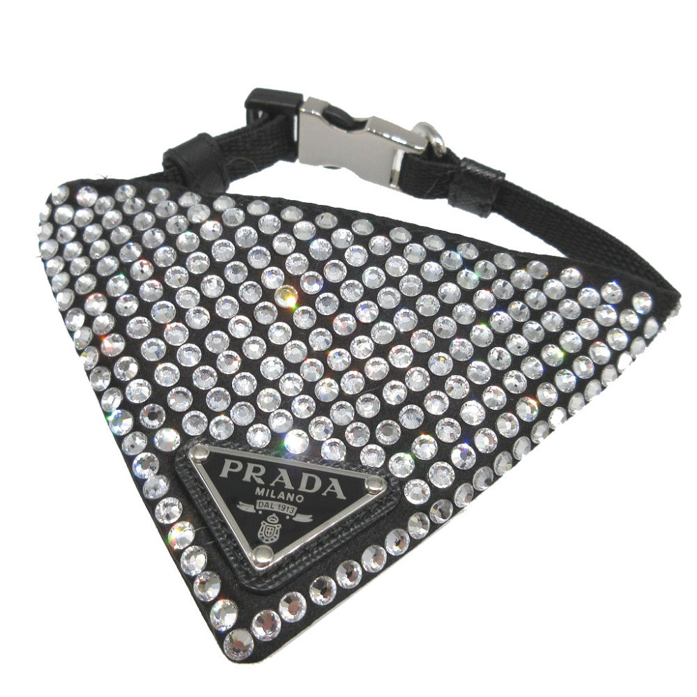 新品同様 プラダ 2YC011 ペット Sサイズ レーヨン サテン ブラック 黒 首輪 1099【中古】PRADA