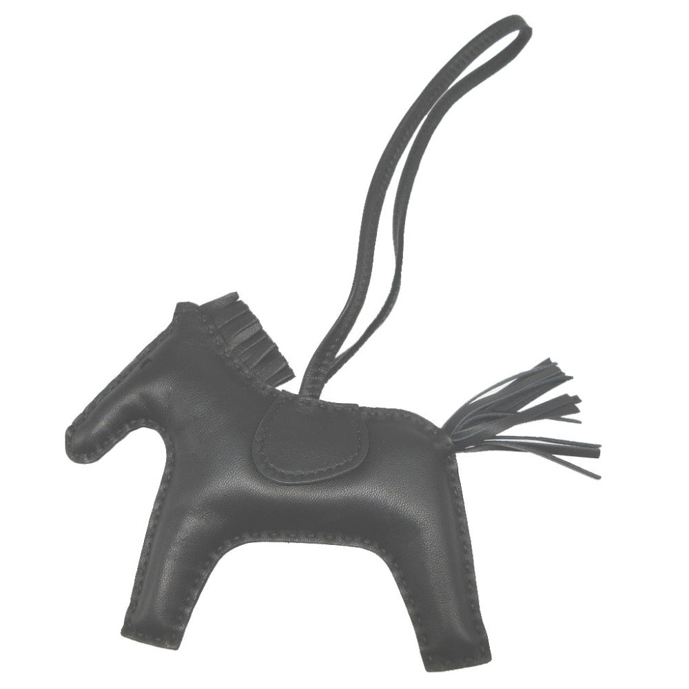 新品同様 エルメス ロデオチャームMM A刻印(2017年製) アニューミロ ソーブラック バッグチャーム キーホルダー 1117【中古】HERMES