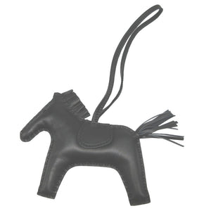 新品同様 エルメス ロデオチャームMM A刻印(2017年製) アニューミロ ソーブラック バッグチャーム キーホルダー 1117【中古】HERMES