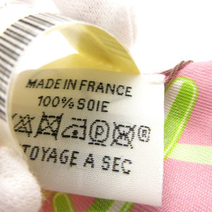 新品同様 エルメス ツイリー ド レ ブックル 馬具 スカーフ シルク ローズプードル/ブルー 1120【中古】HERMES