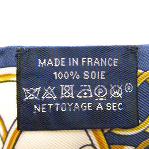 美品 エルメス ツイリー リフト プロフィール スカーフ シルク マリーヌ/ノワール/ゴールド 1122【中古】HERMES