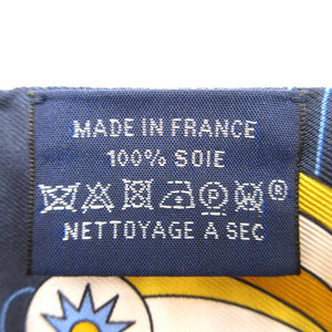 新品同様 エルメス ツイリー オデッセイ スカーフ シルク マリン/ゴールド/シエル 1123【中古】HERMES