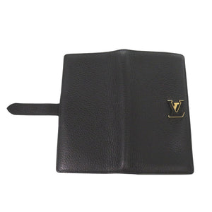 美品 ルイヴィトン LVヴェルティカル ウォレット M81330 トリヨンレザー 長財布 ブラック ICタグ 黒 LV 1124【中古】LOUIS VUITTON
