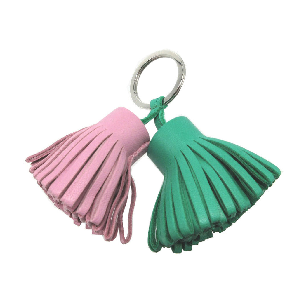 美品 エルメス カルメン ウノドス アニューミロ ミント モーヴシルベストル バッグチャーム キーホルダー 1132【中古】HERMES