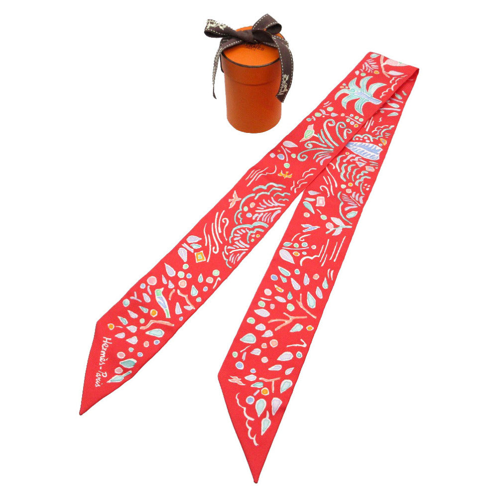 新品同様 エルメス ツイリー 春の島 スカーフ シルク グレナディン/ヴェール/ブルー 1133【中古】HERMES