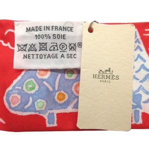 新品同様 エルメス ツイリー 春の島 スカーフ シルク グレナディン/ヴェール/ブルー 1133【中古】HERMES