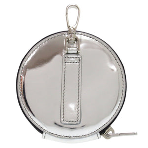 新品同様 プラダ トライアングルロゴ 1TL431 ブラッシュドレザー シルバー コインケース 1135【中古】PRADA