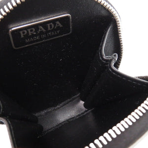 新品同様 プラダ トライアングルロゴ 1TL431 ブラッシュドレザー シルバー コインケース 1135【中古】PRADA