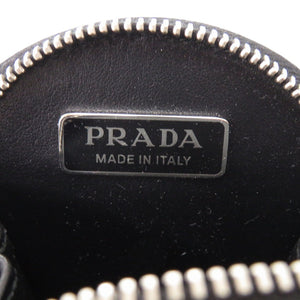新品同様 プラダ トライアングルロゴ 1TL431 ブラッシュドレザー シルバー コインケース 1135【中古】PRADA