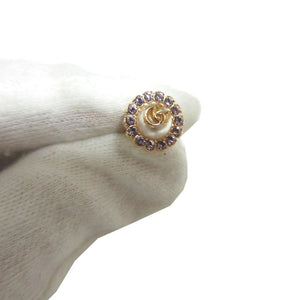 美品 グッチ GGマーモント メタル フェイクパール ピンクゴールド ピアス 1152【中古】GUCCI