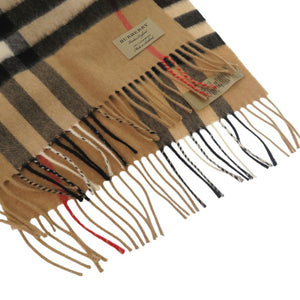 美品 バーバリー チェック柄 カシミヤ100% 3929522 マフラー キャメル 1153【中古】BURBERRY