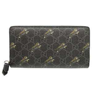 新品同様 グッチ 575135 GGスプリーム 虎 タイガー プリント ラウンドファスナー長財布 財布 1161【中古】GUCCI